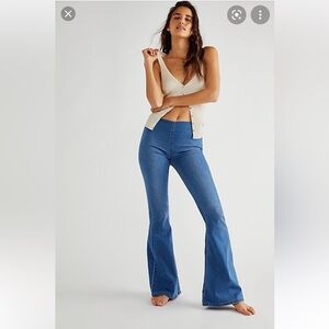 Free People Echo Blue Bell Bottoms